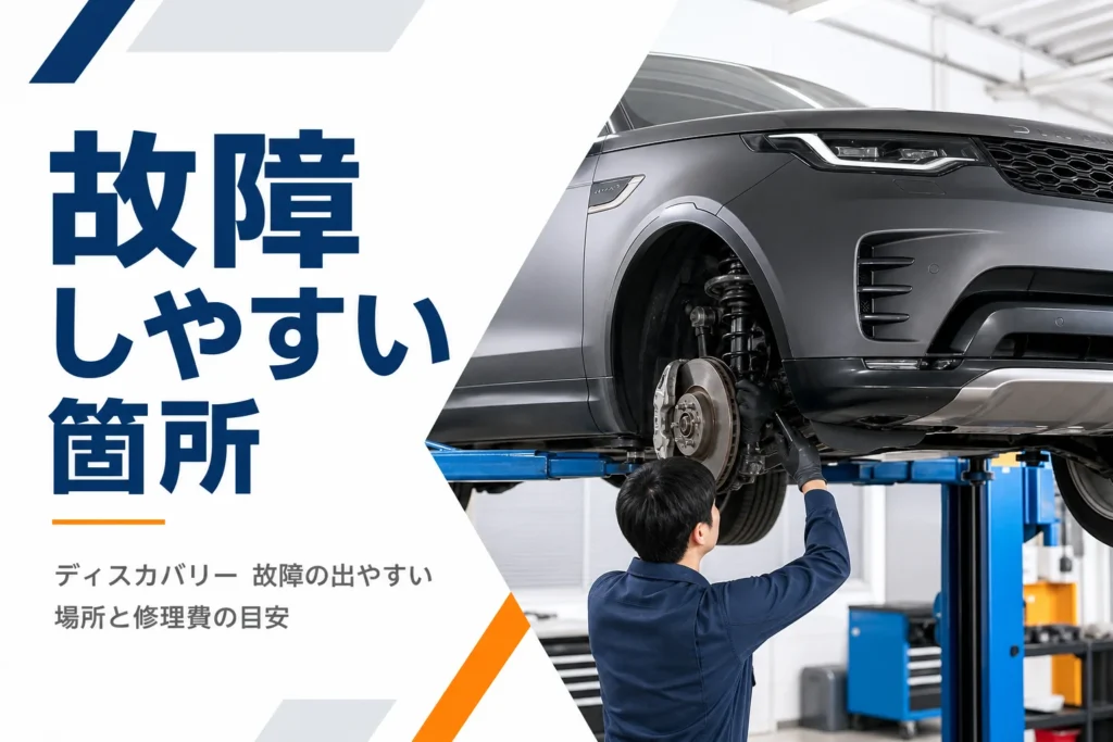 整備工場で大型SUVの足まわりを点検している様子