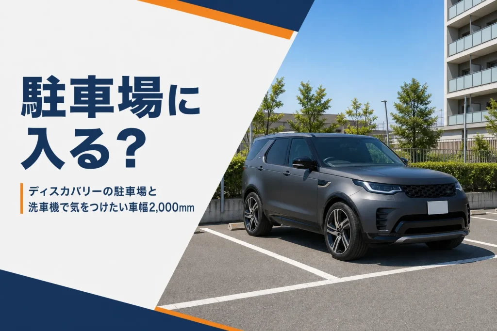平置き駐車場の区画に停めた大型SUV