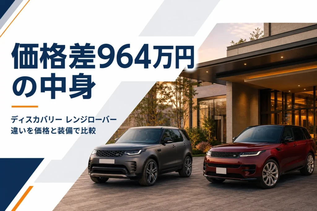 実用的な大型SUVと高級SUVがホテルの前に並ぶ様子